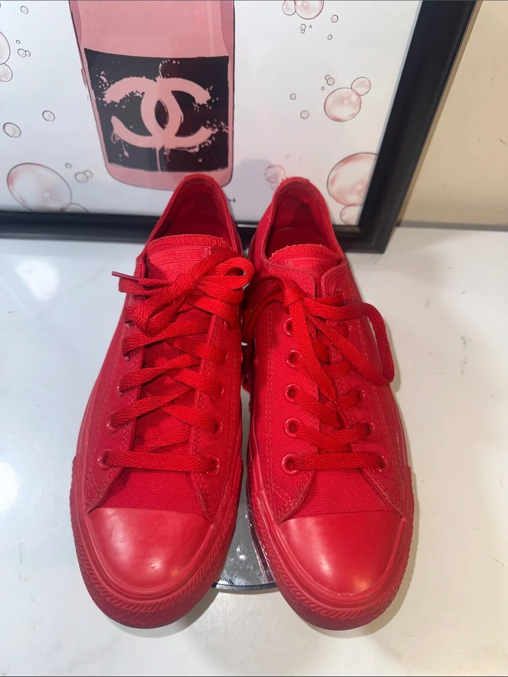 Converse All Star Unisex All-Red Low Top Canvas Sneakers - Men’s 6 or Women’s 8
